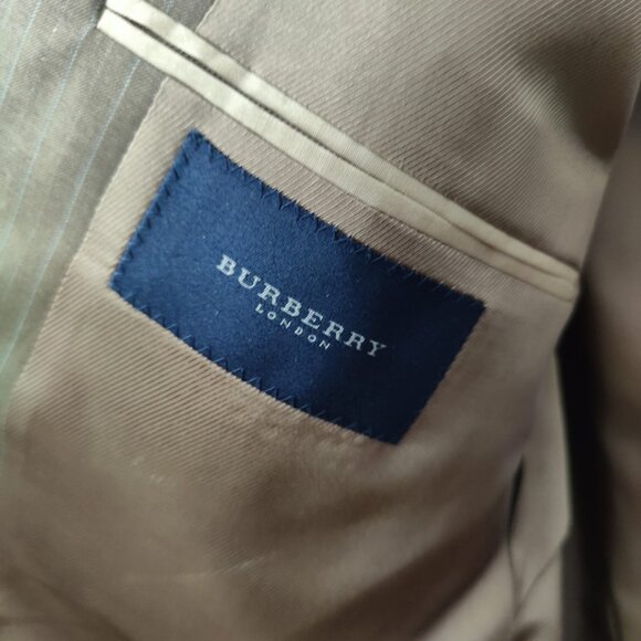 Burberry Men's Suit 40/34, NWT, 100% Wool, Grey Brown subtle stripe - Picture 5 of 7